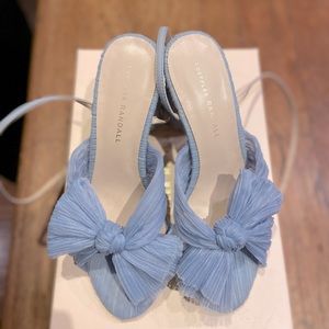 Loeffler Randall Camellia Blue Pleated Bow Heel Size 8